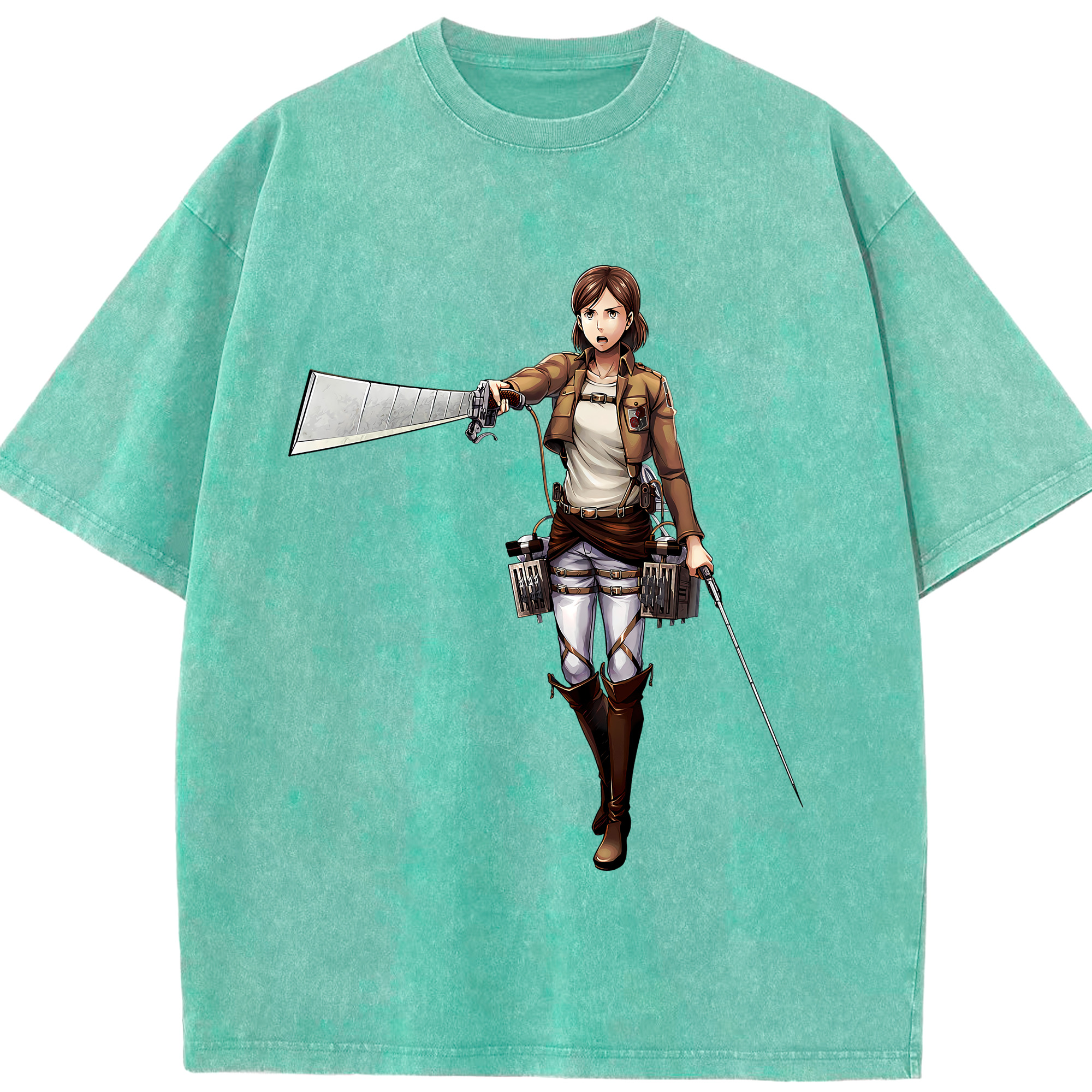 （画像用） 進撃の巨人 Attack on Titan 綿100% ヴィンテージ風 半袖Tシャツ（フロントプリント）